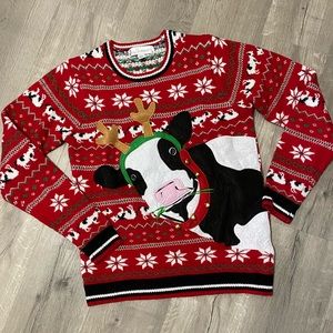Jolly Sweaters Ugly Christmas cow sweater